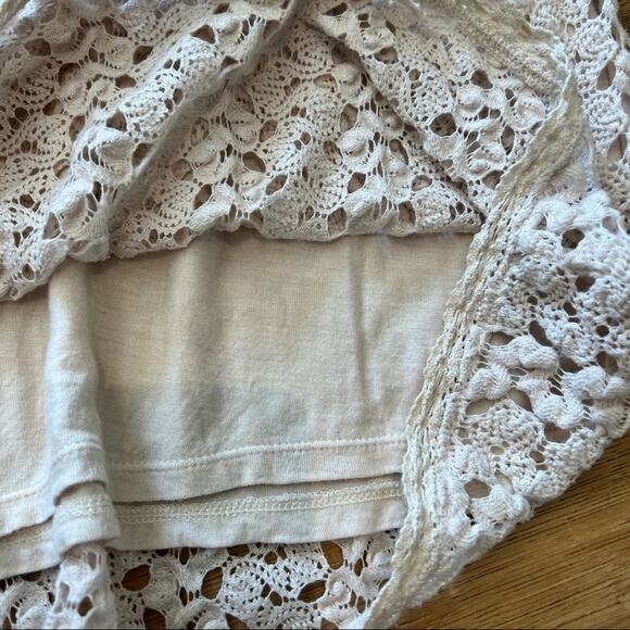 Free People Crochet Bell Sleeve Mini Dress in Cream - Picture 5 of 11